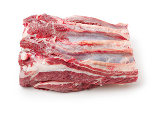 raw beef on white background
