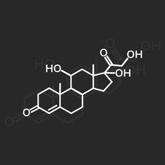 Stress hormone, cortisol chemical formula