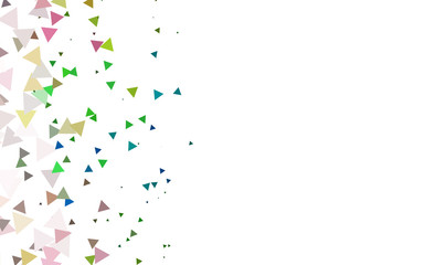 Light Multicolor, Rainbow vector cover in polygonal style. Triangles on abstract background with colorful gradient. Smart design for your business advert.