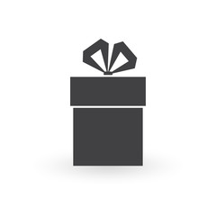 Gift box icon. Present package with bow. Vector illustration.
