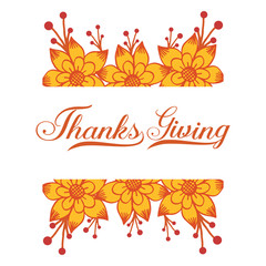 Simple autumn leaf flower frame, for card thanksgiving background. Vector