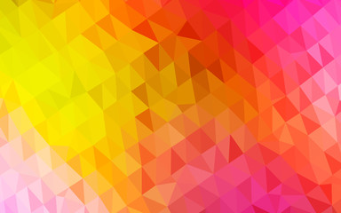 Light Red, Yellow vector blurry triangle template. A sample with polygonal shapes. Triangular pattern for your business design.