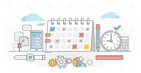 Planning outline concept vector illustration