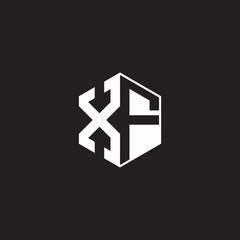 XF Logo monogram hexagon with black background