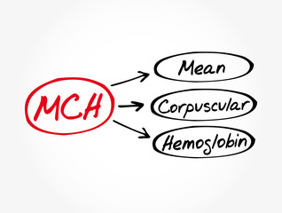 MCH - Mean Corpuscular Hemoglobin acronym, medical concept background
