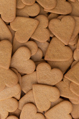 Pile of gingerbread hearts for background 2