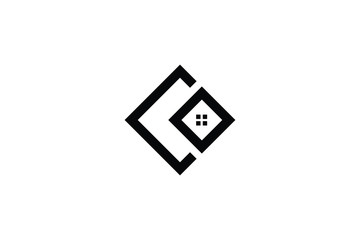 Letter C CO OC in vector for Real Estate , Property and Construction Logo design for business corporate sign. Minimal logo design template on white background.