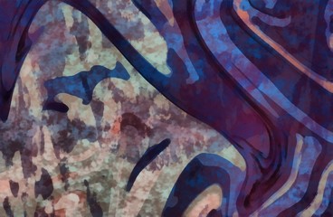 Colorful grunge abstract background with liquid effect. Swirl wave and scratched vintage elements.