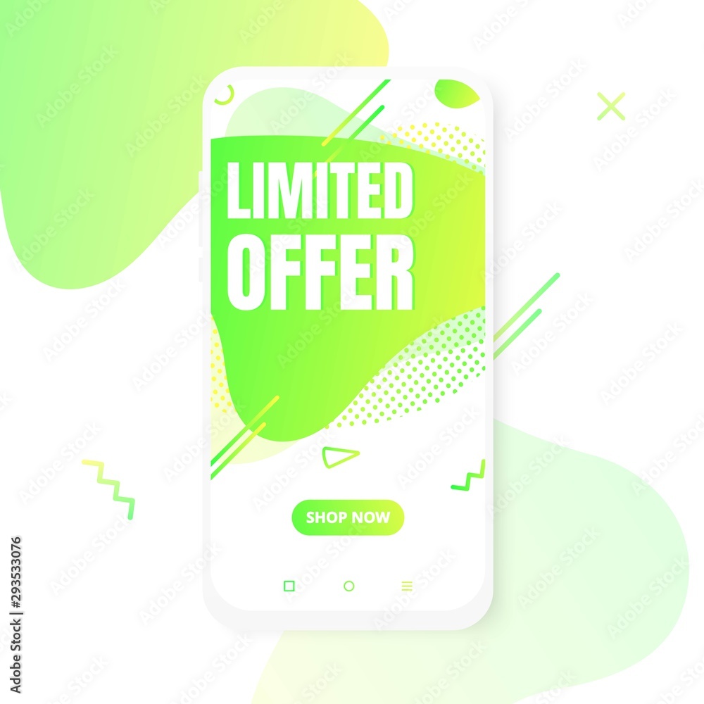 Poster modern vertical mobile liquid abstract shape gradient memphis style design fluid vector colorful ill