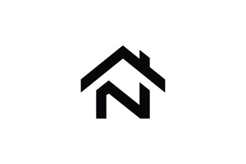 Letter N in vector for Real Estate , Property and Construction Logo design for business corporate sign. Minimal logo design template on white background.