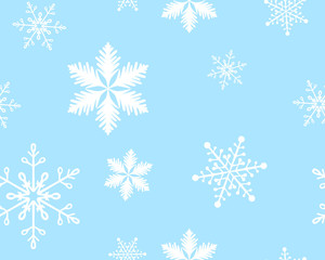 Fototapeta na wymiar Merry Christmas 2019 seamless vector greeting illustration with snowflakes