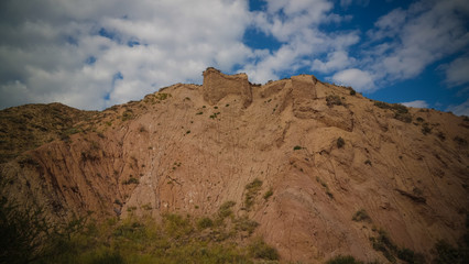 Panorama of Skazka aka Fairytale canyon, Issyk-Kul, Kyrgyzstan