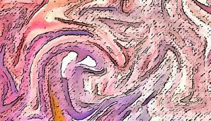 Psychedelic swirl flow acrylic painting background. Crazy juicy colors and marbled art effect. 