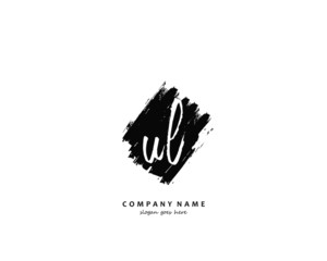 UL Initial handwriting logo vector
