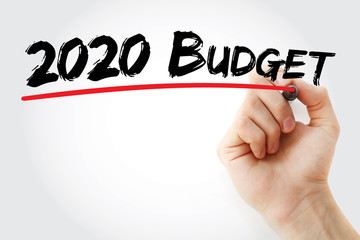 2020 Budget for new business with marker, concept background
