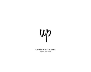 UP Initial handwriting logo vector