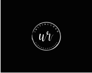 Fototapeta na wymiar UR Initial handwriting logo vector