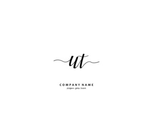 UT Initial handwriting logo vector