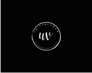Fototapeta na wymiar UV Initial handwriting logo vector