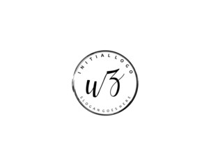 UZ Initial handwriting logo vector