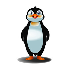 Smiling Penguin Front View - Cartoon Vector Image