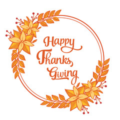 Template thanksgiving, with motif of autumn leaf flower frame. Vector