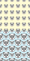 Funny design smile Panda cartoon seamless pattern with two option for background and wallpaper