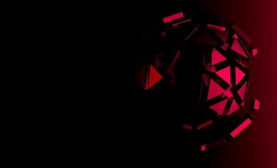 Abstract polygonal space low poly dark background with connecting dots and lines light. Connection structure. Science background. Futuristic polygonal background. Triangular background. 3d rendering