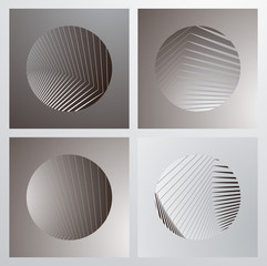 graphic circles phases set silver