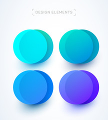 Vector bubble label template. Modern material design flat style with soft shadows. For presentation, newspaper, magazine, web page, branding usage. Blue colors