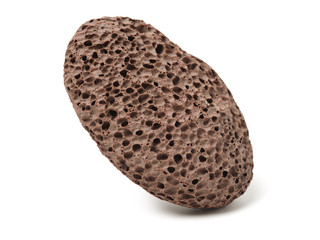 pumice foot shaped scrub tool isolated on white background 
