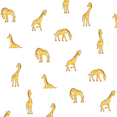 Cartoon giraffe - simple trendy pattern with giraffe. Good vector illustration for prints, clothing, packaging and postcards.