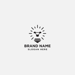 bear bulb logo design - vector