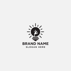 dog bulb logo design - vector