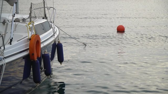 Blue Sailboat at Izmir Old Foca 