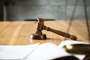 Law and Justice Concept Image, Wooden strips background