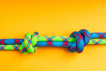 Rope and knot on  background.
