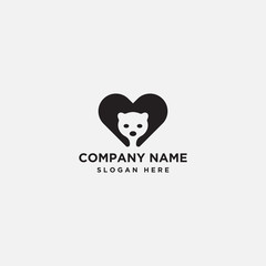 vector love and bear. negative spaces - vector