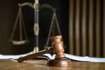 Law and Justice Concept Image, Wooden strips background