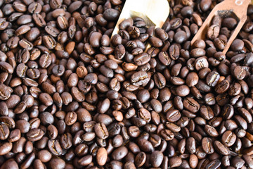 Fototapeta premium Closeup of roasted coffee beans