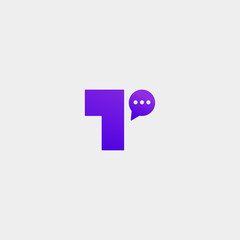 Fototapeta na wymiar Letter T Chat Bubble Logo Template Vector Design