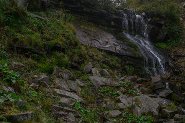 waterfall  in the mountains