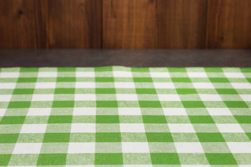 cloth napkin at rustic table in front
