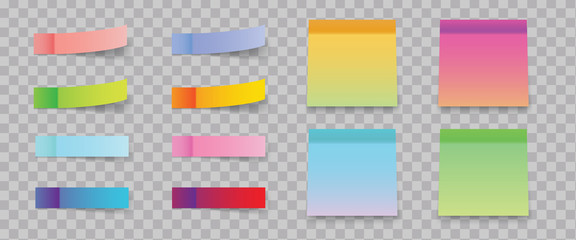 Fototapeta premium Trendy color gradient sticky notes or reminder stickers