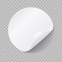 Blank adhesive stickers mock up with curved corner.