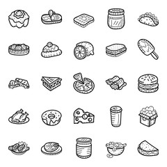 Restaurant Food Hand Drawn Vectors Pack 