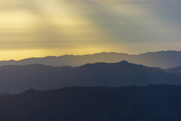 Sun rays hit the hills of Mizoram in the village of Hmuifang.
