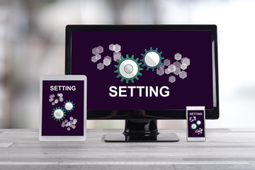 Setting concept on different devices