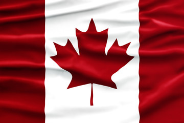 Canadian National Holiday. Canadian Flag background with maple leaf and national colors. Illustration
