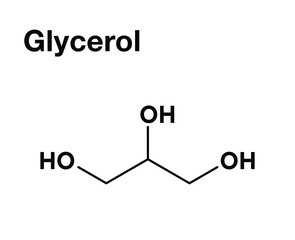 Glycerol organic compound structural chemical formula